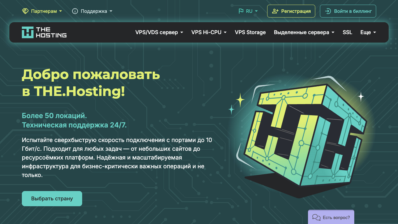 Скриншот THE.Hosting