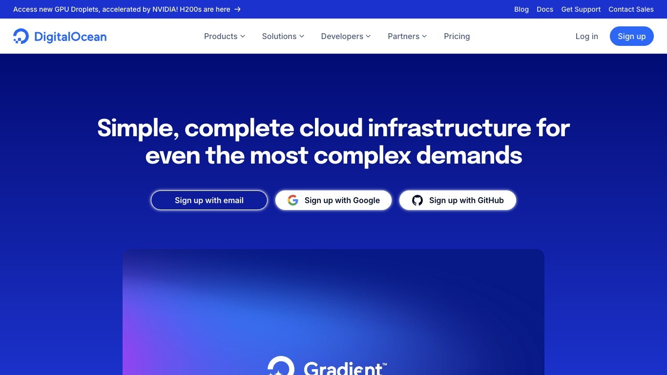 Скриншот DigitalOcean
