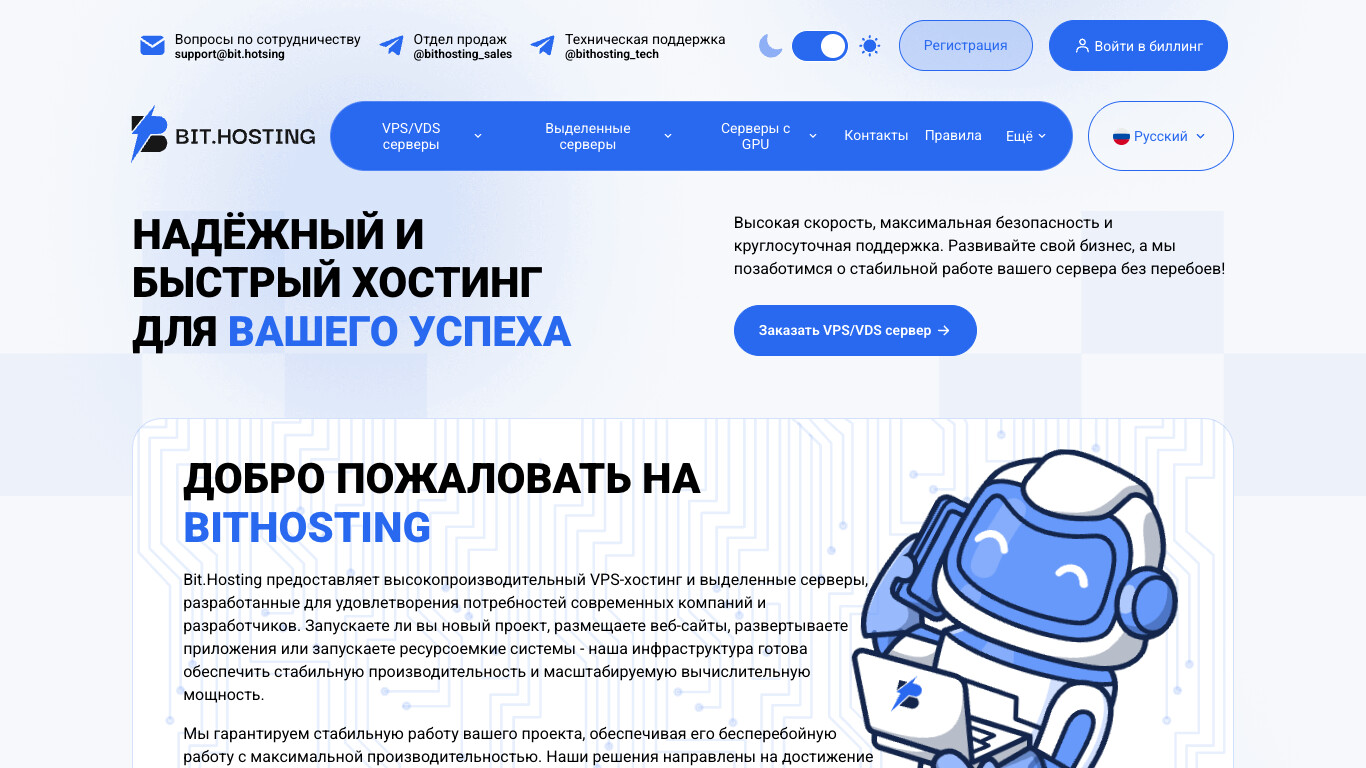 Скриншот Bit.Hosting