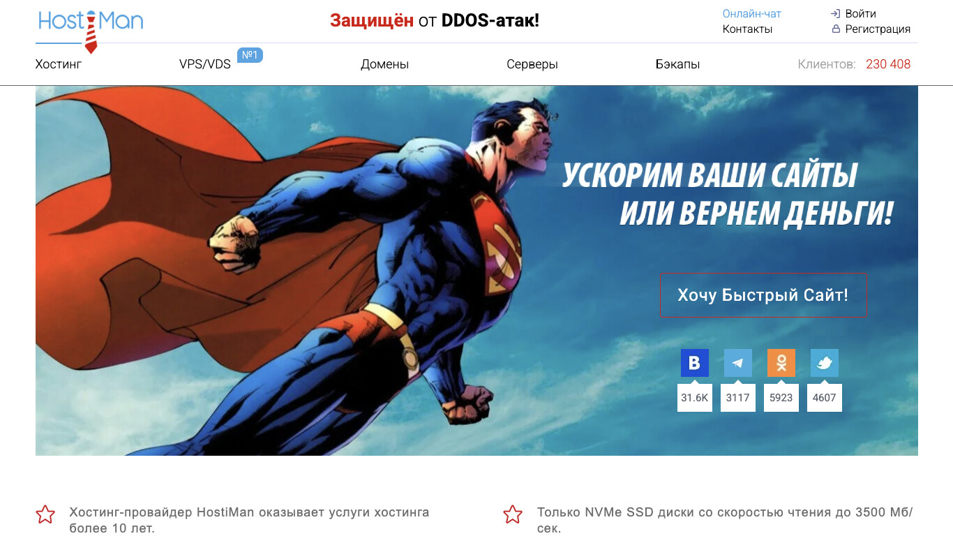 Скриншот хостера HostiMan
