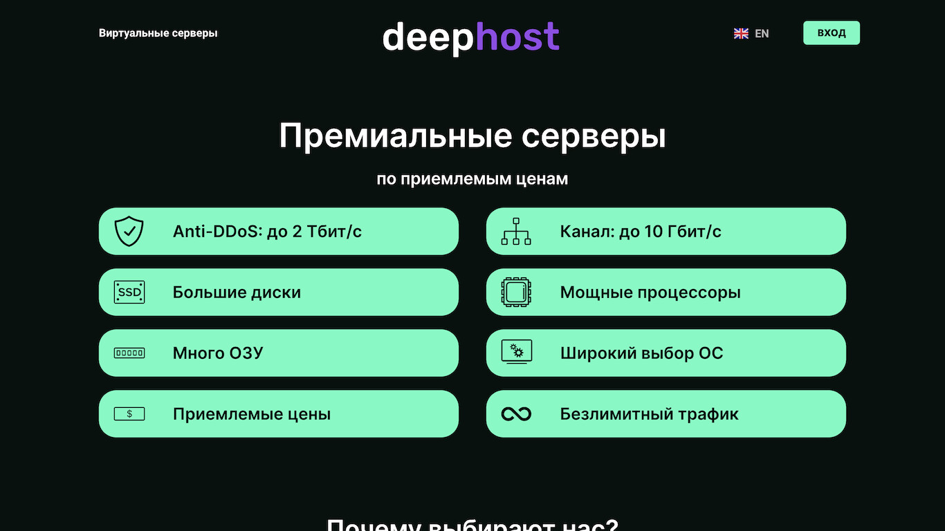 Скриншот DeepHost