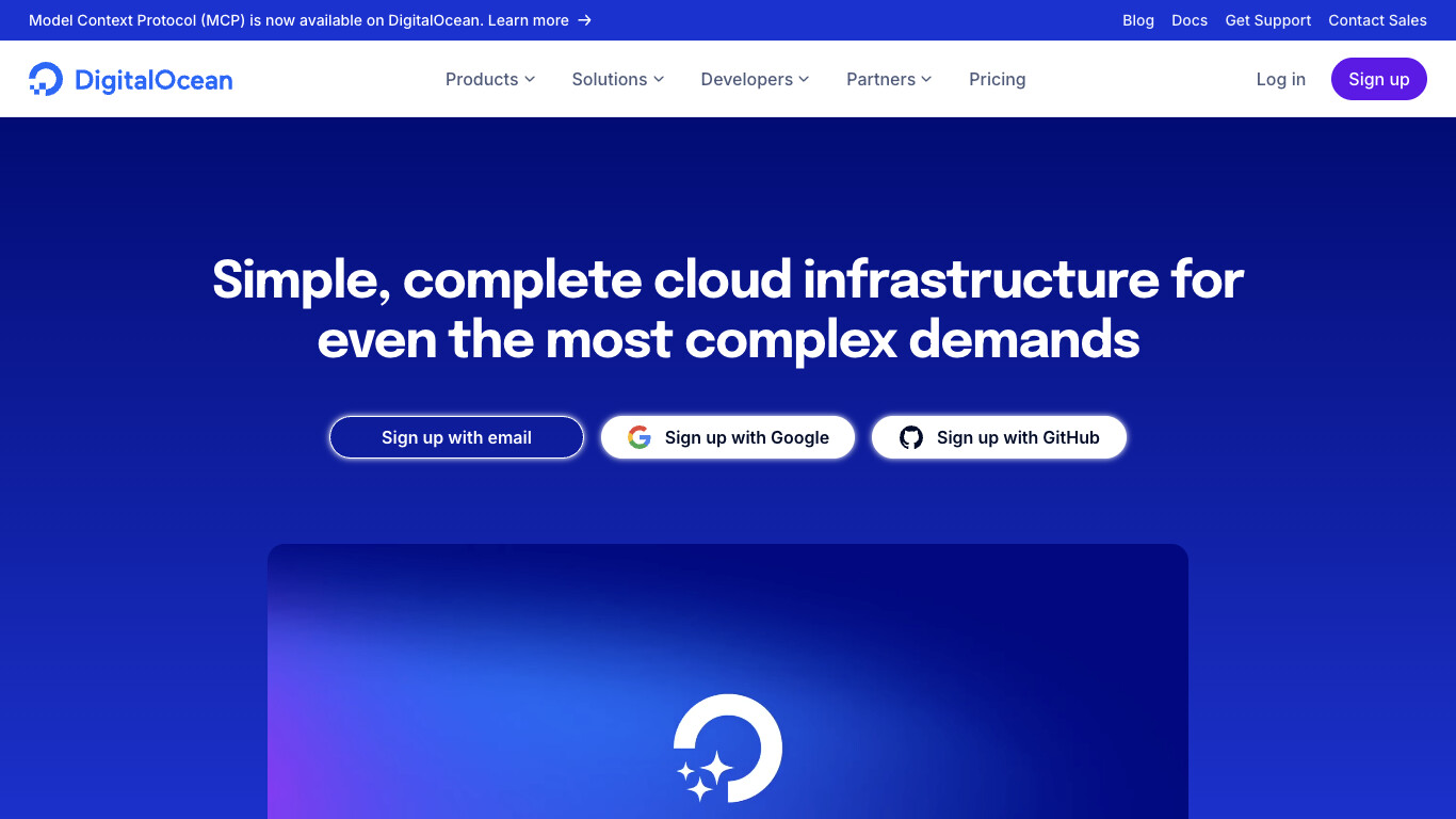 Скриншот хостера DigitalOcean