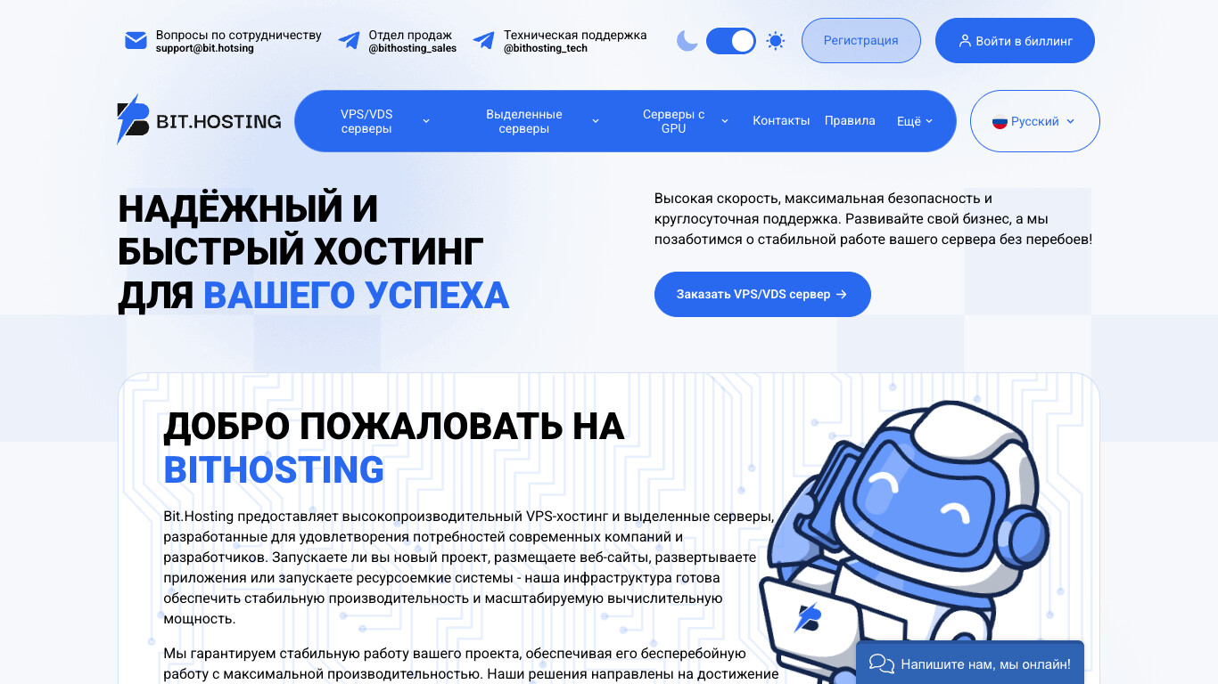 Скриншот Bit.Hosting