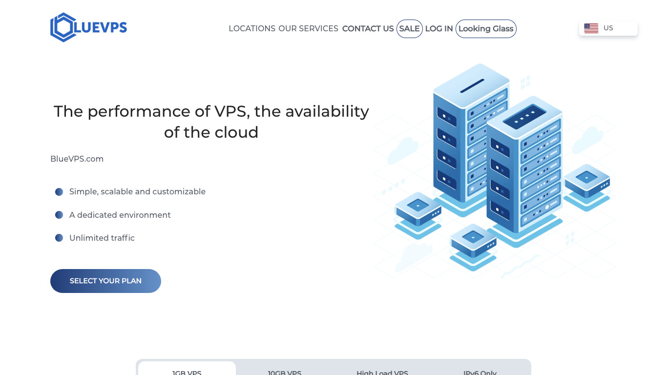 Скриншот хостера BlueVPS