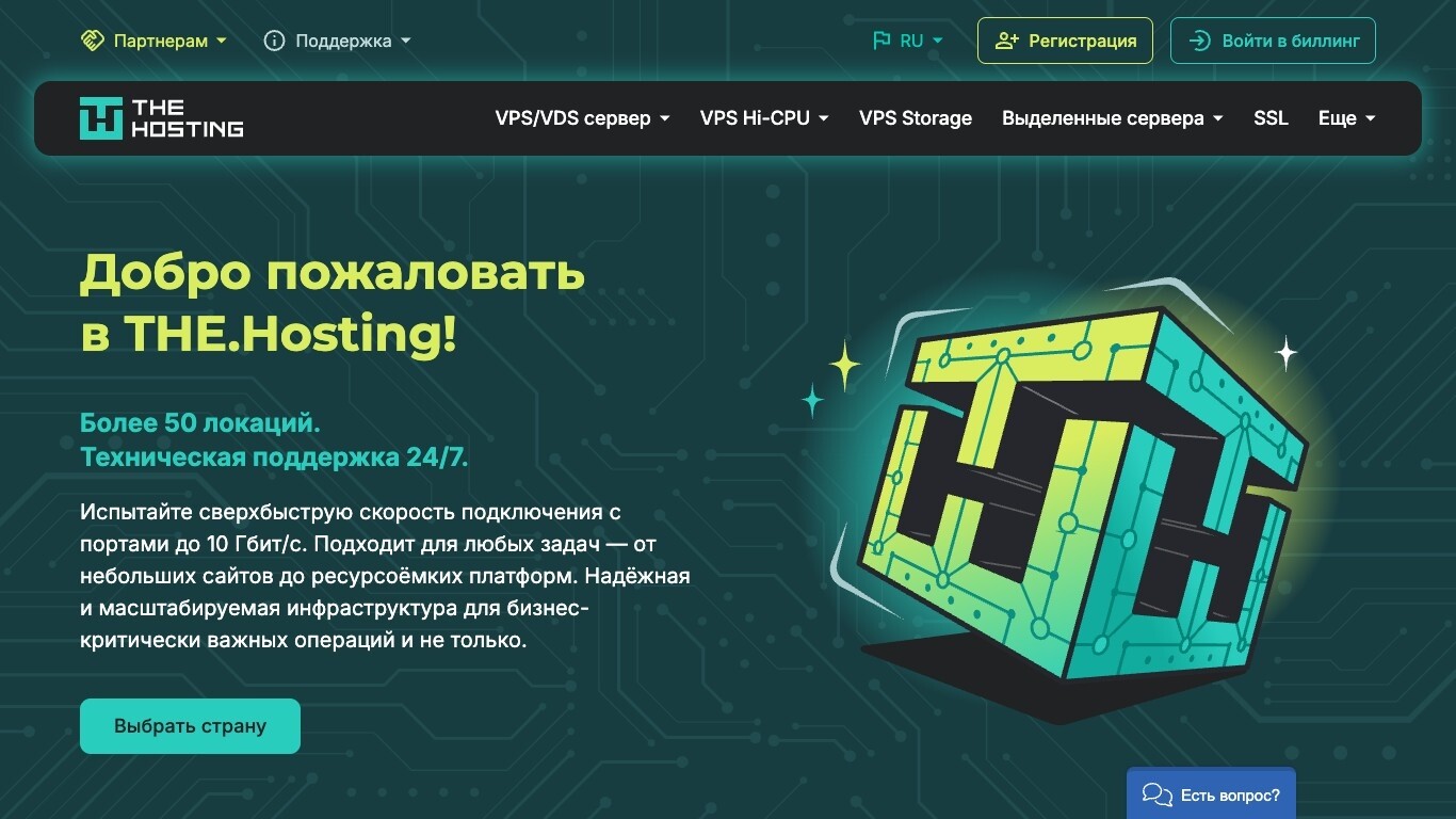 Скриншот THE.Hosting